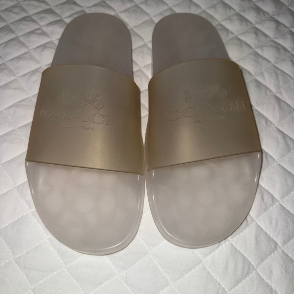 🔥Coach Translucent Champagne Slide Sandals RARE 100% auth - Picture 3 of 5